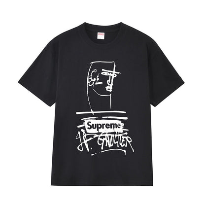 款号M277#p40💰 Supreme SS19 x Jean Paul Gaultier Tee Black 联名款 涂鸦印花短袖美式潮流T恤 男女同款 宽松版型 采用260克精梳棉双纱 从面料 - view 8