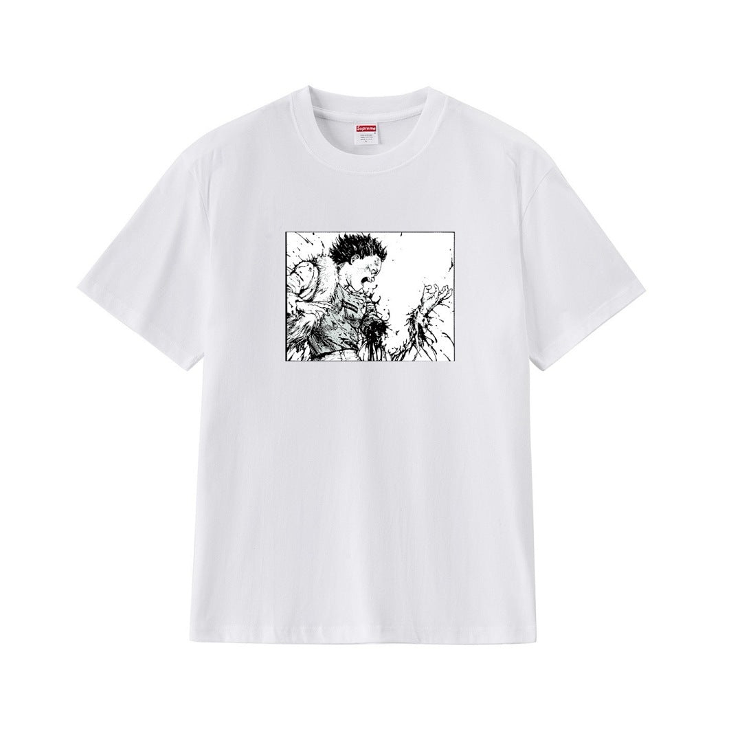 款号M278#p40💰 SUP AKIRA ARM TEE bogo阿基拉断臂黑白漫画印花短袖t恤 宽松版型 采用260克精梳棉双纱 从面料到辅料全部三标齐全跟足ZP 进口松井公司浆料印花绝不开裂 - view 7