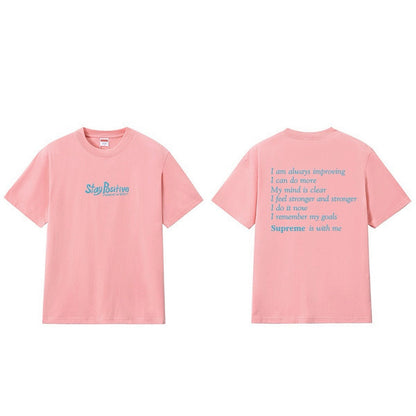 款号M291#p40💰 Supreme Week 1 Stay Positive Tee 保持积极英文印花圆领短袖美式潮流T恤 男女同款 宽松版型 采用260克精梳棉双纱 从面料到辅料全部三标齐全 - view 7