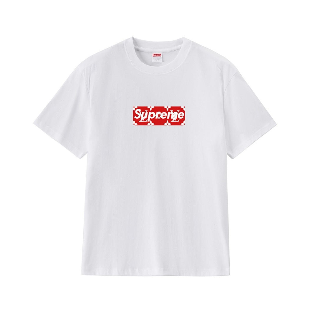 款号M307#p40💰 SUP 超级我 至高无上 老花box logo 短袖 tee 爆款 情侣 男女同款 宽松版型 采用260克精梳棉双纱 从面料到辅料全部三标齐全跟足ZP 进口松井公司浆料印花绝 - view 7
