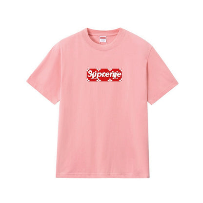款号M307#p40💰 SUP 超级我 至高无上 老花box logo 短袖 tee 爆款 情侣 男女同款 宽松版型 采用260克精梳棉双纱 从面料到辅料全部三标齐全跟足ZP 进口松井公司浆料印花绝 - view 9