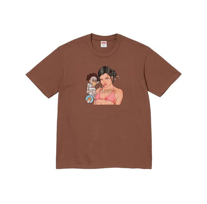 款号M312#p40💰 Supreme FW25 冬季T恤系列 Week17 Angel Tee 圆领套头人物印花图案短袖T恤 男女同款 宽松版型 采用260克精梳棉双纱 从面料到辅料全部三标齐全跟 - view 1