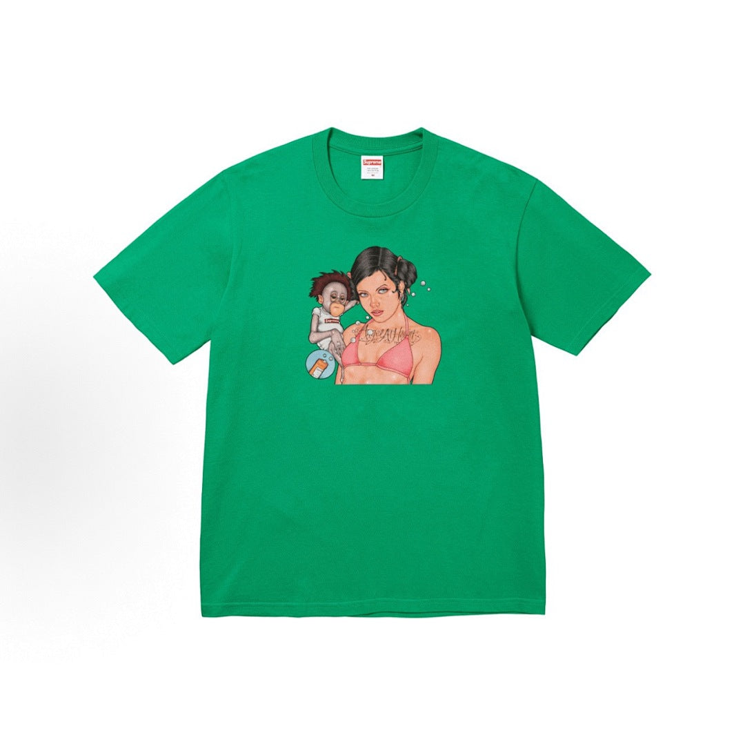 款号M312#p40💰 Supreme FW25 冬季T恤系列 Week17 Angel Tee 圆领套头人物印花图案短袖T恤 男女同款 宽松版型 采用260克精梳棉双纱 从面料到辅料全部三标齐全跟 - view 2