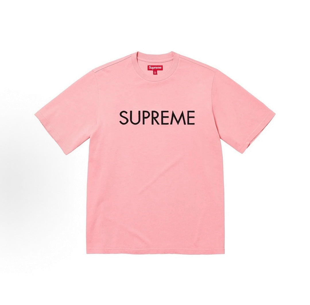 款号M313#p40💰 Supreme SS25 斜纹徽标印花舒适短袖TT恤 男女同款 宽松版型 采用260克精梳棉双纱 从面料到辅料全部三标齐全跟足ZP 进口松井公司浆料印花绝不开裂 整件做法 - view 2