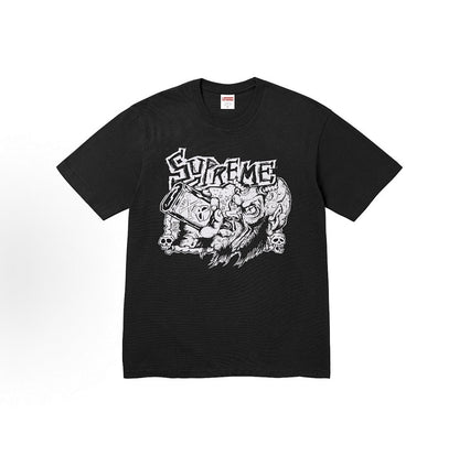 款号M321#p40💰 Supreme FW25 WEEK1 Blowout Tee 骷髅头印花图案舒适短袖T恤 男女同款 宽松版型 采用260克精梳棉双纱 从面料到辅料全部三标齐全跟足ZP 进口松 - view 4