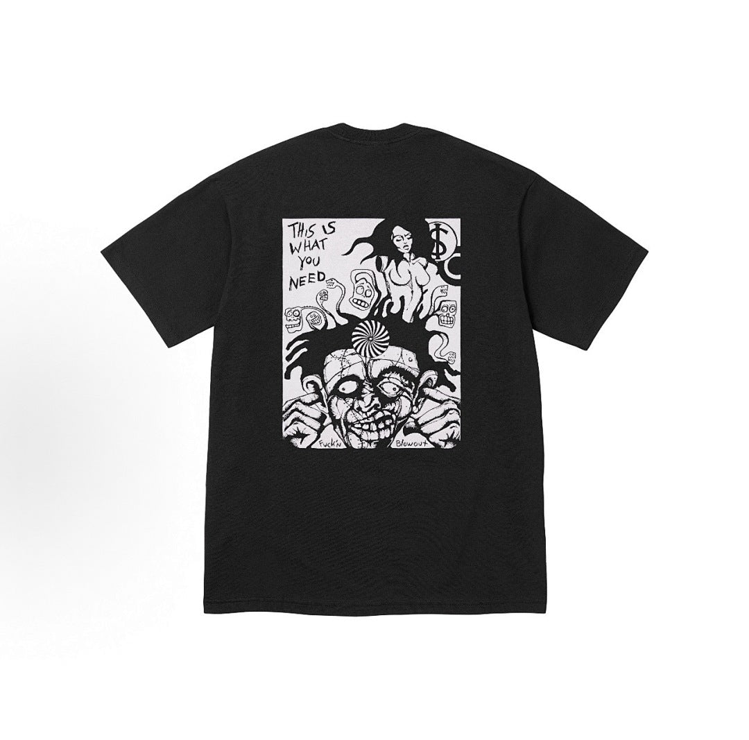 款号M321#p40💰 Supreme FW25 WEEK1 Blowout Tee 骷髅头印花图案舒适短袖T恤 男女同款 宽松版型 采用260克精梳棉双纱 从面料到辅料全部三标齐全跟足ZP 进口松 - view 5