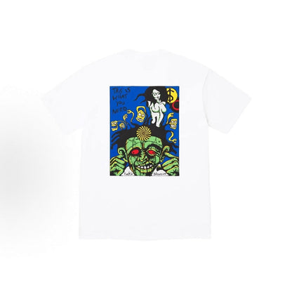 款号M321#p40💰 Supreme FW25 WEEK1 Blowout Tee 骷髅头印花图案舒适短袖T恤 男女同款 宽松版型 采用260克精梳棉双纱 从面料到辅料全部三标齐全跟足ZP 进口松 - view 7
