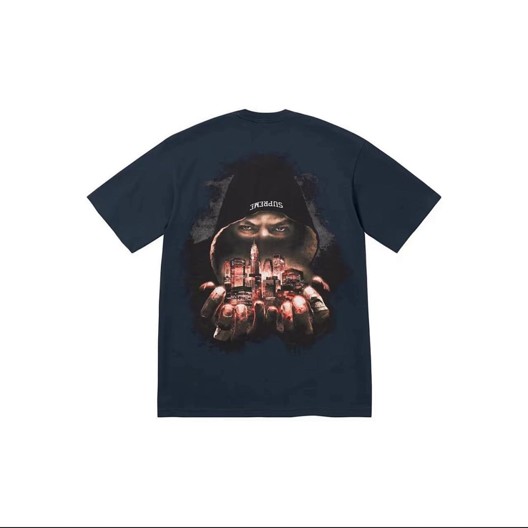 款号M329#p40💰 Supreme FW23 WEEK 7 FIGHTER TEE 字母人物图案圆领短袖美式潮流T恤 男女同款 宽松版型 采用260克精梳棉双纱 从面料到辅料全部三标齐全跟足Z - view 2
