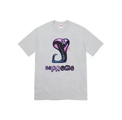 款号M333#p40💰 Supreme SS21 Week 18 Snake Tee 眼睛蛇字母Logo印花圆领短袖美式潮流T恤 男女同款 宽松版型 采用260克精梳棉双纱 从面料到辅料全部三标齐 - view 2