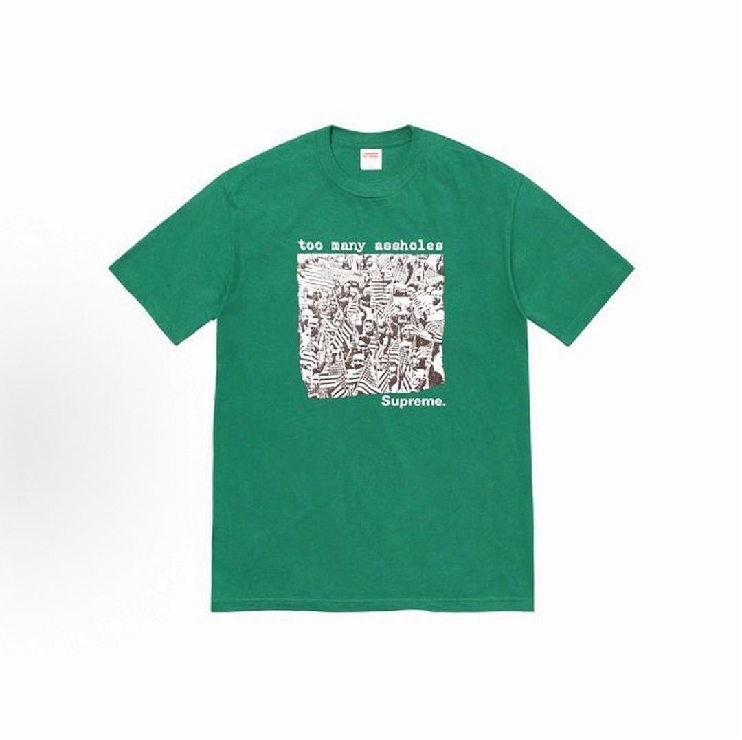 款号M338#p40💰 Supreme SS22 Week 19 Too Many Assholes Tee 字母人物印花圆领短袖美式潮流T恤 男女同款 粉色 宽松版型 采用260克精梳棉双纱 从 - view 5