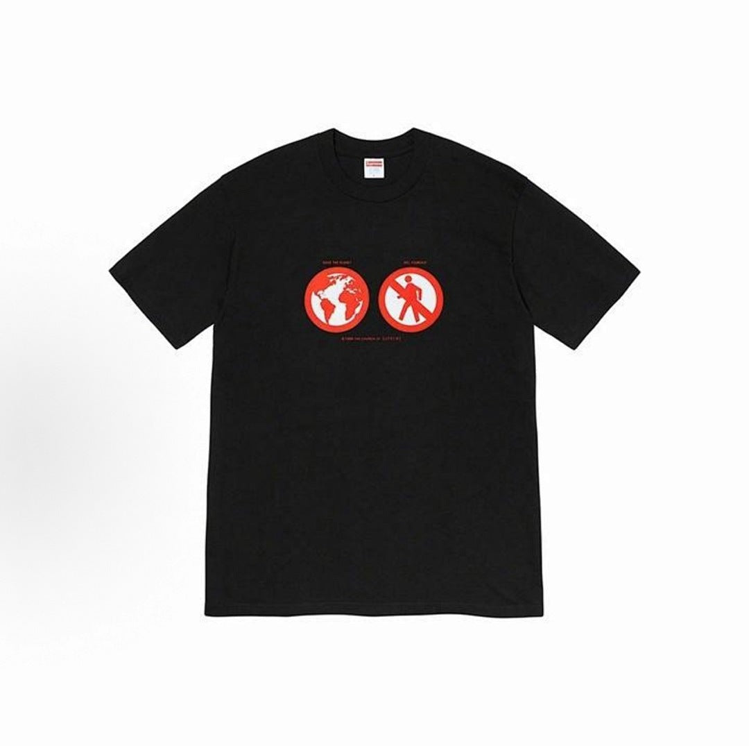 款号M343#p40💰 Supreme FW19 Week 1 Save The Planet Tee 拯救地球短袖美式潮流T恤 男女同款 红色 宽松版型 采用260克精梳棉双纱 从面料到辅料全部 - view 5
