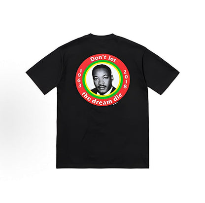 款号M346#p40💰 Supreme SS18 MLK Dream Tee Black 马丁路德金 短袖美式潮流T恤 男女同款 黑色 宽松版型 采用260克精梳棉双纱 从面料到辅料全部三标齐全跟足 - view 7
