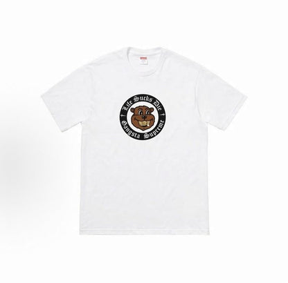 款号M348#p40💰 Supreme FW18 Life Sucks Die Tee White 小熊圆领短袖美式潮流T恤 男女同款 白色 宽松版型 采用260克精梳棉双纱 从面料到辅料全部三标 - view 2