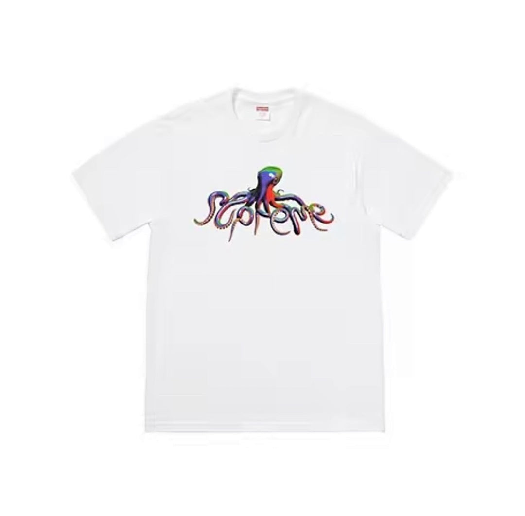 款号M349#p40💰 Supreme SS18 Tentacles Tee Pale Yellow 触手 印花短袖美式潮流T恤 男女同款 宽松版型 采用260克精梳棉双纱 从面料到辅料全部三标 - view 4