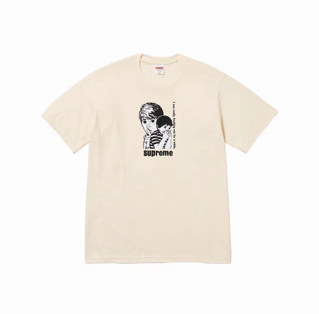 款号M353#p40💰 Supreme FW23 秋冬系列 WEEK1 FREAKING OUT TEE 惊吓头像字母Logo印花圆领短袖美式潮流T恤 男女同款 宽松版型 采用260克精梳棉双纱 从 - view 3