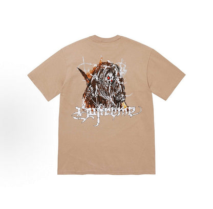 款号M356#p40💰 Supreme FW24 WEEK1 Satan Tee 背面艺术字logo印花短袖美式潮流T恤 男女同款 宽松版型 采用260克精梳棉双纱 从面料到辅料全部三标齐全跟足Z - view 1