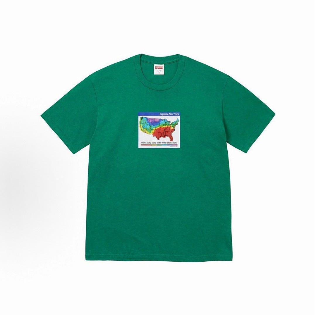 款号M361#40💰 Supreme FW23 WEEK7 WEATHER TEE 天气预报印花圆领套头短袖美式潮流T恤 男女同款 宽松版型 采用260克精梳棉双纱 从面料到辅料全部三标齐全跟足Z - view 1