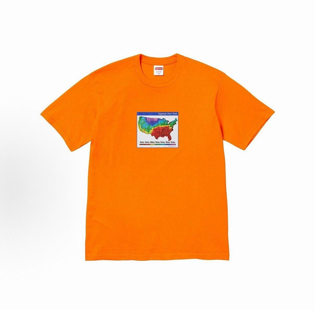 款号M361#40💰 Supreme FW23 WEEK7 WEATHER TEE 天气预报印花圆领套头短袖美式潮流T恤 男女同款 宽松版型 采用260克精梳棉双纱 从面料到辅料全部三标齐全跟足Z - view 2