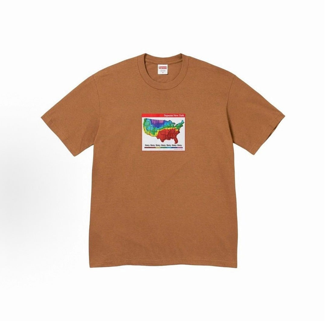 款号M361#40💰 Supreme FW23 WEEK7 WEATHER TEE 天气预报印花圆领套头短袖美式潮流T恤 男女同款 宽松版型 采用260克精梳棉双纱 从面料到辅料全部三标齐全跟足Z - view 3