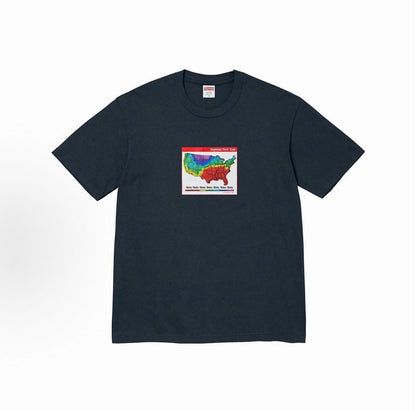 款号M361#40💰 Supreme FW23 WEEK7 WEATHER TEE 天气预报印花圆领套头短袖美式潮流T恤 男女同款 宽松版型 采用260克精梳棉双纱 从面料到辅料全部三标齐全跟足Z - view 4