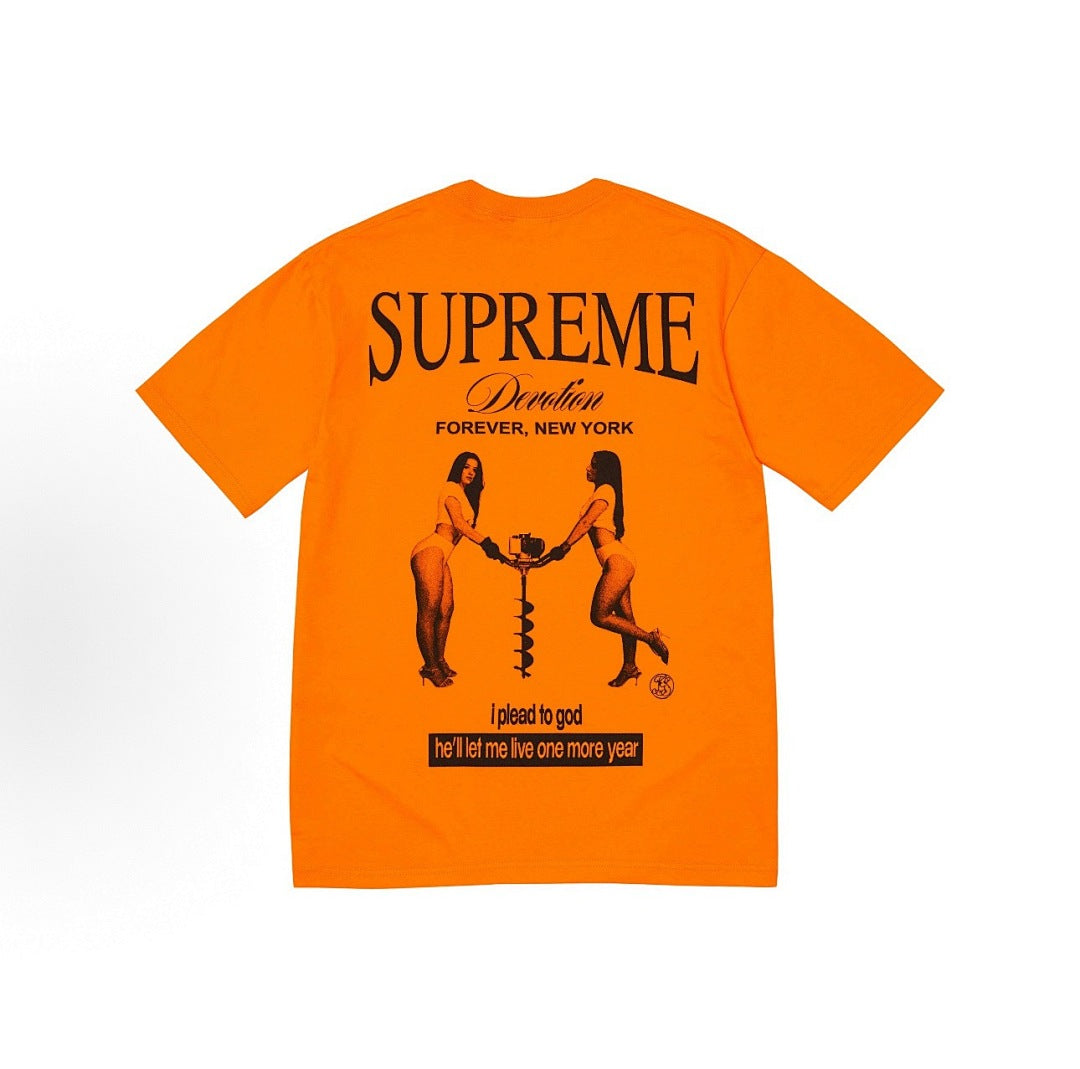 款号M310#p40💰 Supreme FW25 WEEK1 Devotion Tee 胸前圆形徽标logo后背个性印花短袖T恤 男女同款 宽松版型 采用260克精梳棉双纱 从面料到辅料全部三标齐全 - view 2