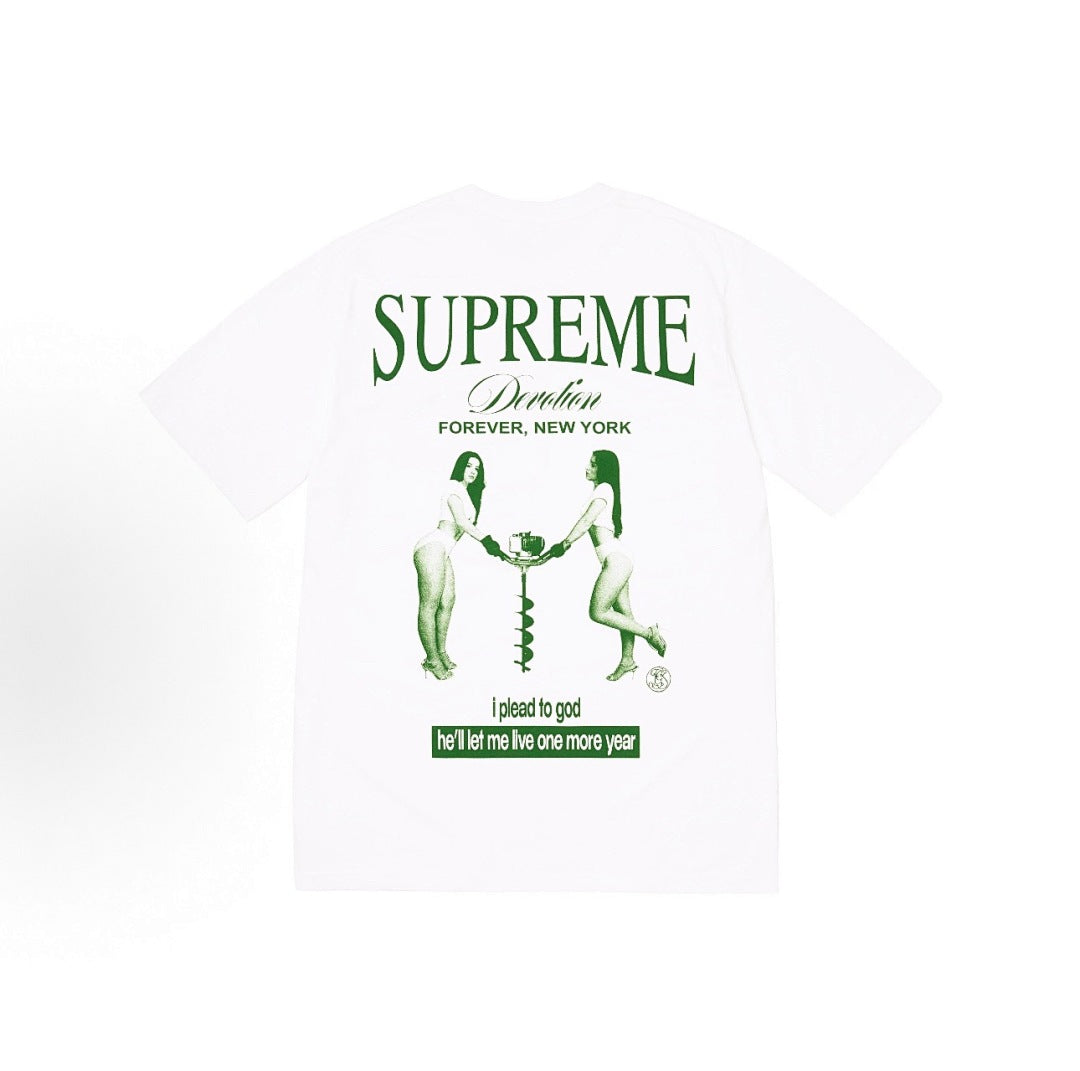 款号M310#p40💰 Supreme FW25 WEEK1 Devotion Tee 胸前圆形徽标logo后背个性印花短袖T恤 男女同款 宽松版型 采用260克精梳棉双纱 从面料到辅料全部三标齐全 - view 5