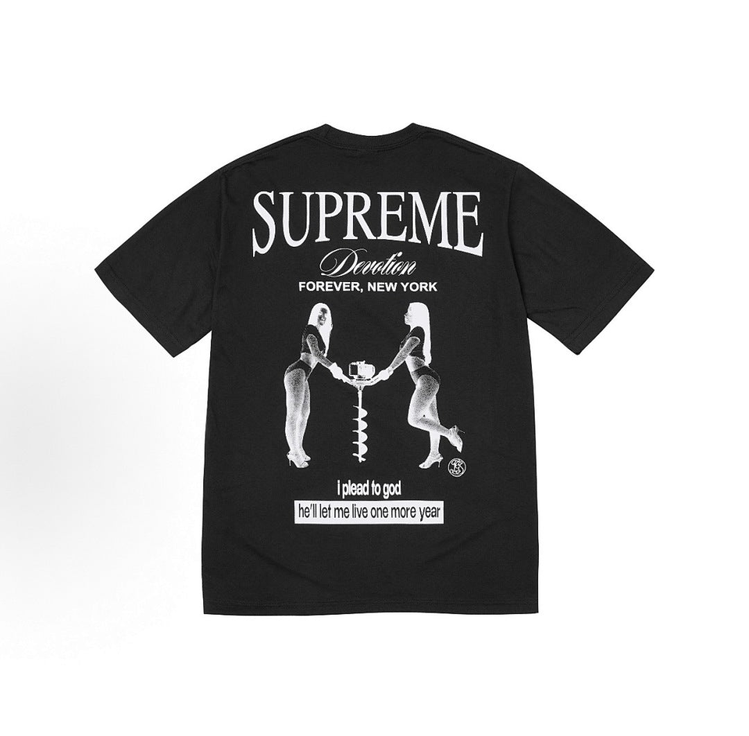 款号M310#p40💰 Supreme FW25 WEEK1 Devotion Tee 胸前圆形徽标logo后背个性印花短袖T恤 男女同款 宽松版型 采用260克精梳棉双纱 从面料到辅料全部三标齐全 - view 7