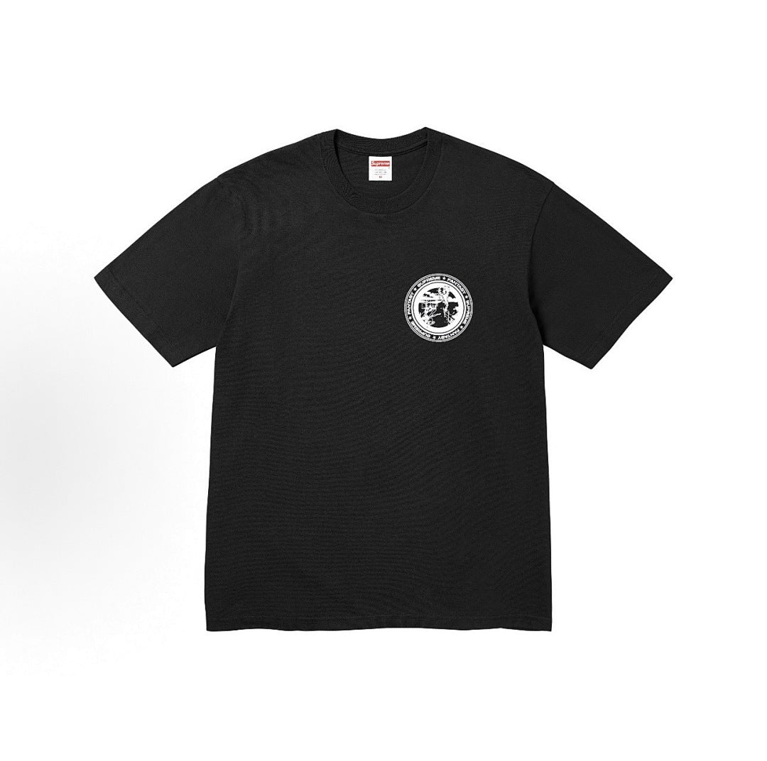 款号M310#p40💰 Supreme FW25 WEEK1 Devotion Tee 胸前圆形徽标logo后背个性印花短袖T恤 男女同款 宽松版型 采用260克精梳棉双纱 从面料到辅料全部三标齐全 - view 8