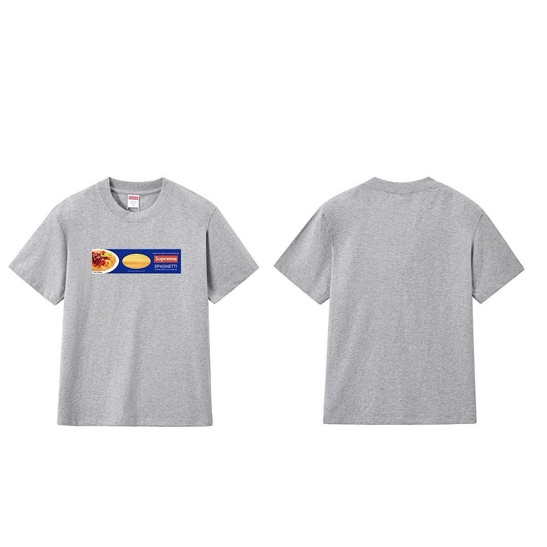 款号M374#p40💰 Supreme Week 1 Spaghetti Tee 意大利面图案印花宽松圆领短袖美式潮流T恤 宽松版型 采用260克精梳棉双纱 从面料到辅料全部三标齐全跟足ZP 进 - view 1