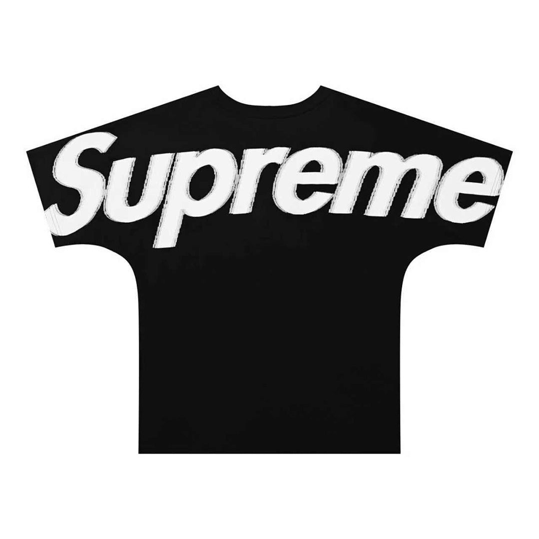 款号M375#p40💰 Supreme 官网最新后背大logo印花情侣圆领短袖T恤-顶级外贸品质 Color：白红 白黑 黑白 藏青 Size：S M L XL 独家原版定制纯棉双纱面料 单件 - view 2