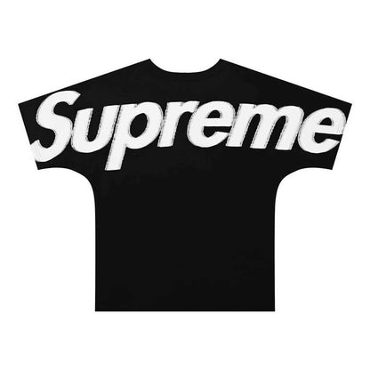 款号M375#p40💰 Supreme 官网最新后背大logo印花情侣圆领短袖T恤-顶级外贸品质 Color：白红 白黑 黑白 藏青 Size：S M L XL 独家原版定制纯棉双纱面料 单件 - view 2