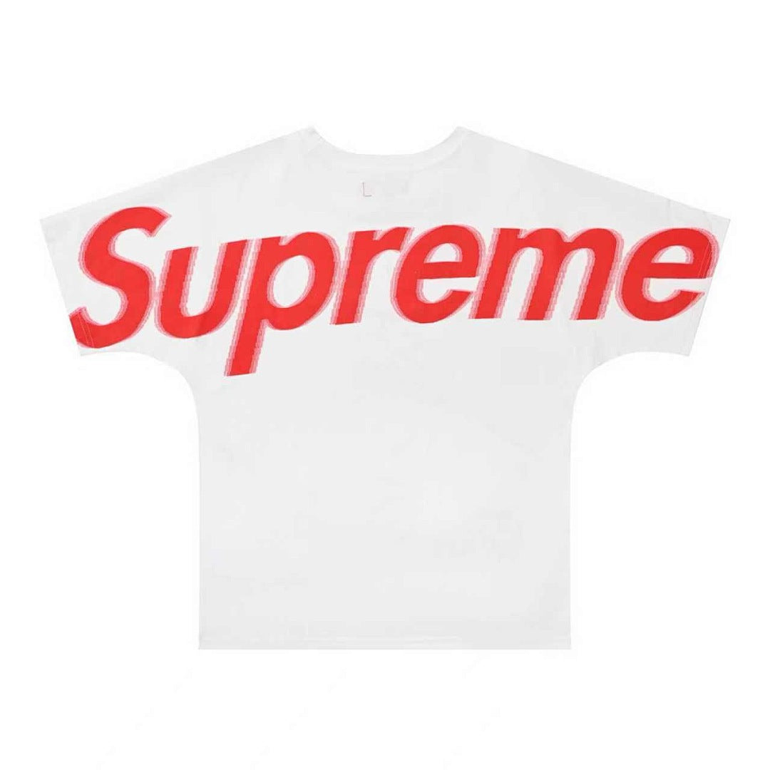款号M375#p40💰 Supreme 官网最新后背大logo印花情侣圆领短袖T恤-顶级外贸品质 Color：白红 白黑 黑白 藏青 Size：S M L XL 独家原版定制纯棉双纱面料 单件 - view 6