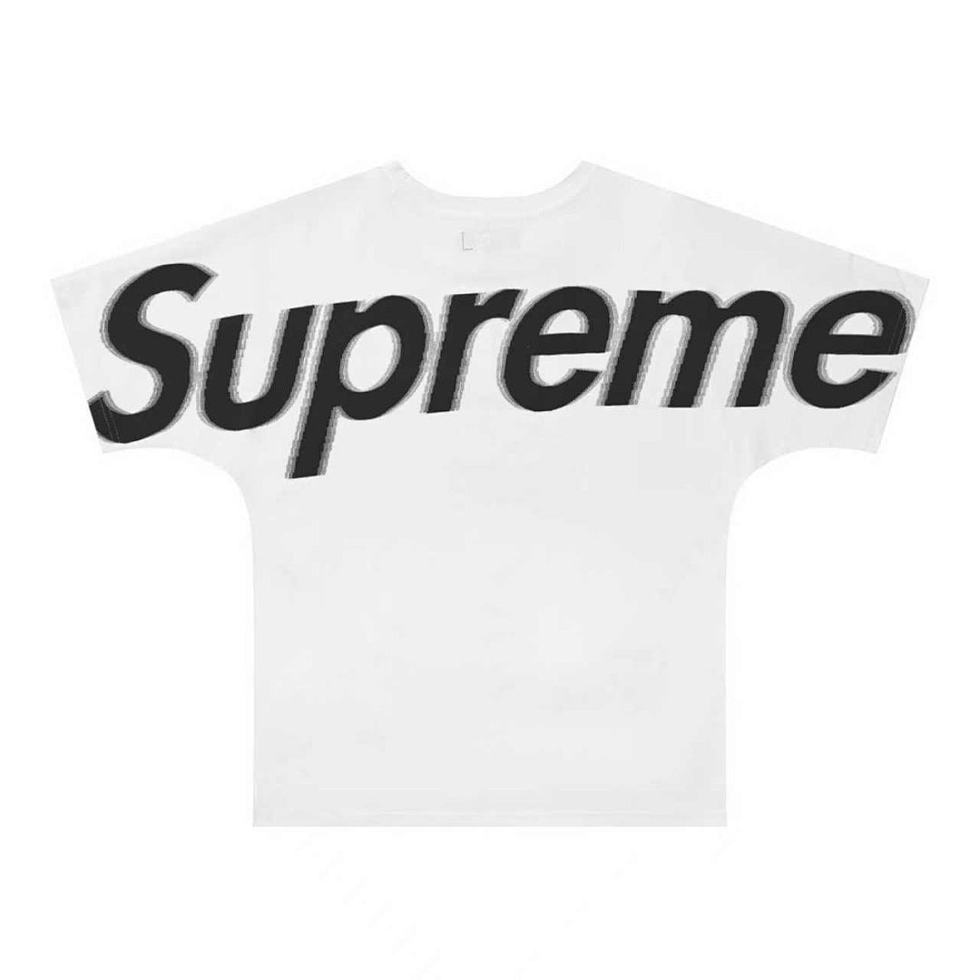 款号M375#p40💰 Supreme 官网最新后背大logo印花情侣圆领短袖T恤-顶级外贸品质 Color：白红 白黑 黑白 藏青 Size：S M L XL 独家原版定制纯棉双纱面料 单件 - view 8