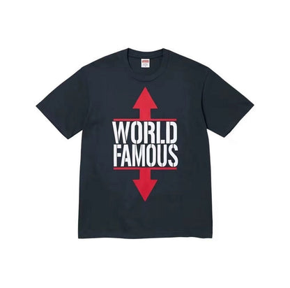 款号M381#p40💰 （市场最高版本欢迎对比） Supreme SS26 WEEK1 World Famous Tee 经典迷彩字母短袖T恤 男女同款 宽松版型 采用260克双纱纯棉 圆筒 从面 - view 4