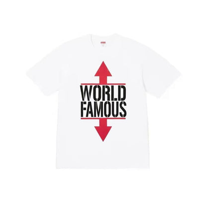 款号M381#p40💰 （市场最高版本欢迎对比） Supreme SS26 WEEK1 World Famous Tee 经典迷彩字母短袖T恤 男女同款 宽松版型 采用260克双纱纯棉 圆筒 从面 - view 6