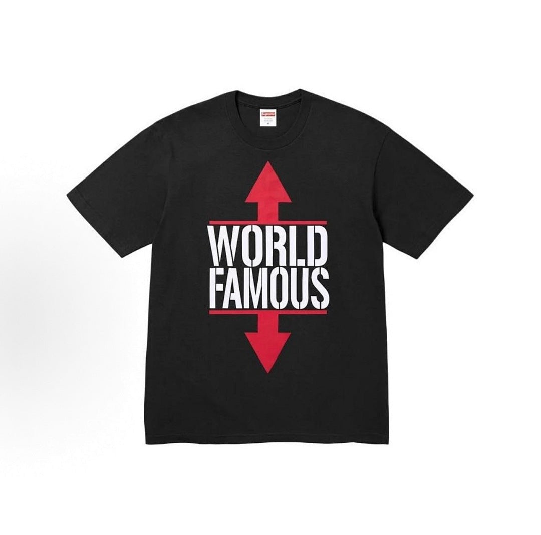 款号M381#p40💰 （市场最高版本欢迎对比） Supreme SS26 WEEK1 World Famous Tee 经典迷彩字母短袖T恤 男女同款 宽松版型 采用260克双纱纯棉 圆筒 从面 - view 8