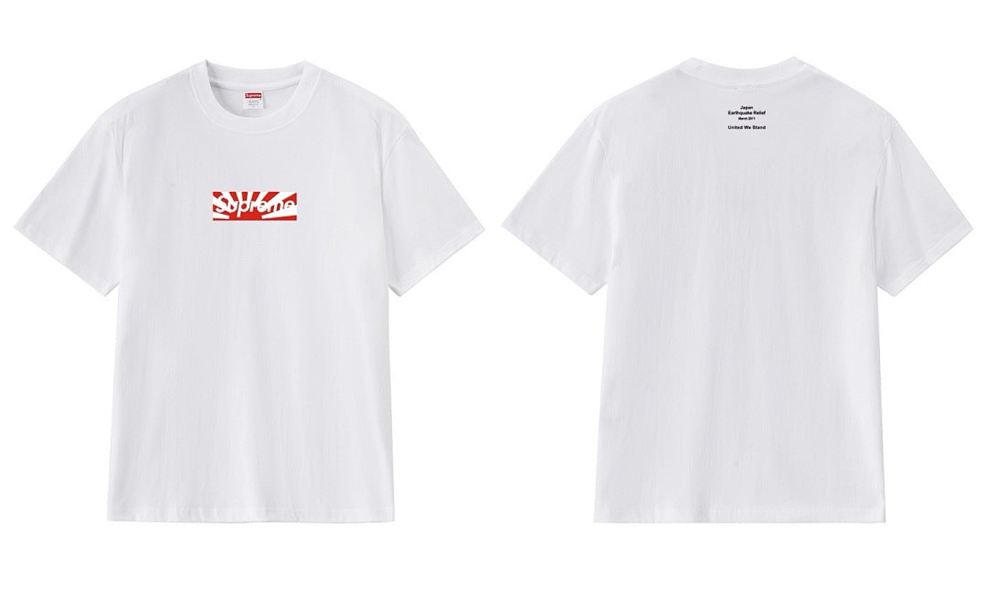 款号M387#p40💰 （市场最高版本欢迎对比） Supreme 赈灾 Japan relief 国旗 box logo tee 男女同款 宽松版型 采用260克双纱纯棉 圆筒 从面料到辅料全部三标 - view 1