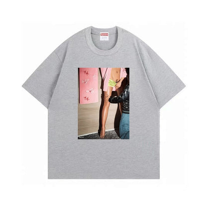 款号M389#p40💰 （市场最高版本欢迎对比） supreme ss22 model tee 模特 性感女人 宽松版型 采用260克双纱纯棉 圆筒 从面料到辅料全部三标齐全跟足ZP 进口松井公司浆 - view 2