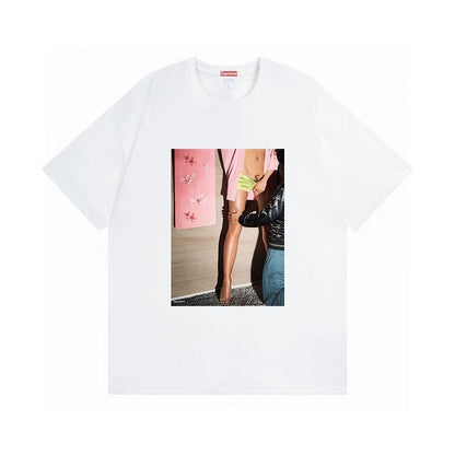 款号M389#p40💰 （市场最高版本欢迎对比） supreme ss22 model tee 模特 性感女人 宽松版型 采用260克双纱纯棉 圆筒 从面料到辅料全部三标齐全跟足ZP 进口松井公司浆 - view 3