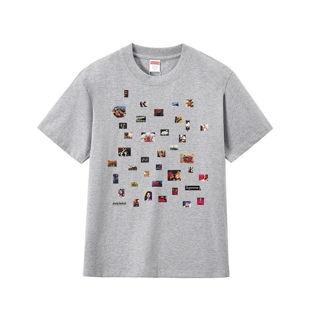 款号M394#p40💰 （市场最高版本欢迎对比） Supreme SS22 Week 8 Pretty Tee 美式潮流满印圆领套头舒适短袖T恤 男女同款 宽松版型 采用260克双纱纯棉 圆筒 从 - view 1