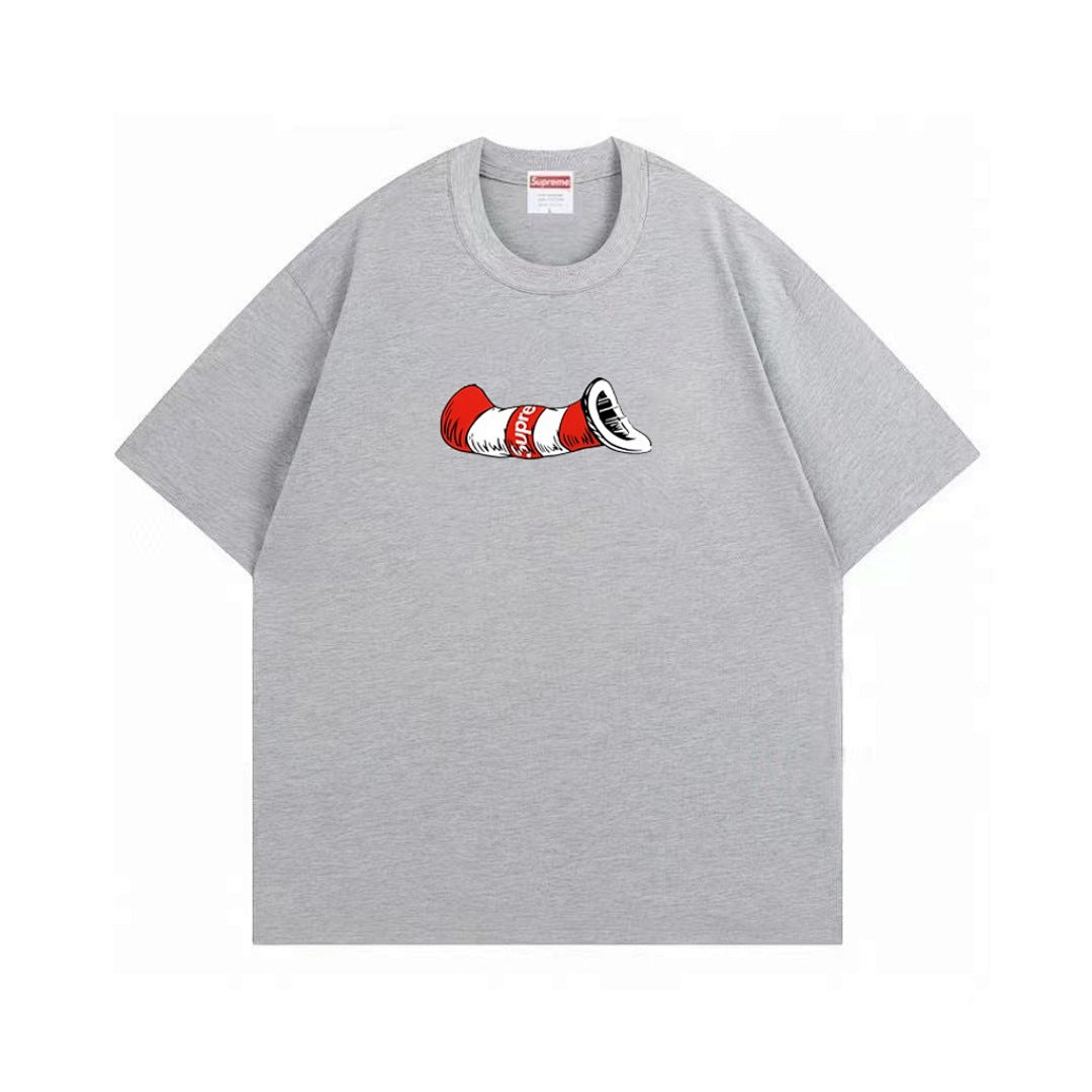 款号M396#p40💰 （市场最高版本欢迎对比） Supreme FW18 帽子里的猫短袖美式潮流圆领T恤 男女同款 宽松版型 采用260克双纱纯棉 圆筒 从面料到辅料全部三标齐全跟足ZP 进口松井 - view 3
