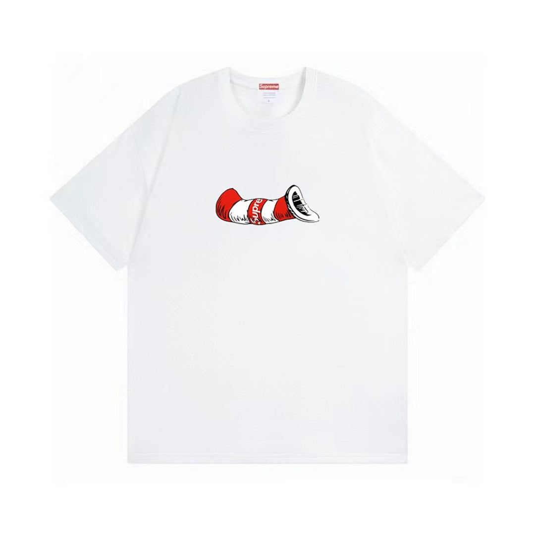 款号M396#p40💰 （市场最高版本欢迎对比） Supreme FW18 帽子里的猫短袖美式潮流圆领T恤 男女同款 宽松版型 采用260克双纱纯棉 圆筒 从面料到辅料全部三标齐全跟足ZP 进口松井 - view 4
