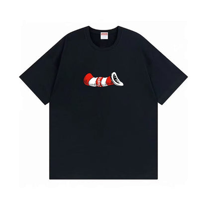 款号M396#p40💰 （市场最高版本欢迎对比） Supreme FW18 帽子里的猫短袖美式潮流圆领T恤 男女同款 宽松版型 采用260克双纱纯棉 圆筒 从面料到辅料全部三标齐全跟足ZP 进口松井 - view 5