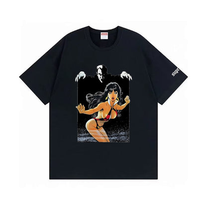 款号M399#p40💰 （市场最高版本欢迎对比） Supreme vampirella 吸血鬼 短袖 宽松版型 采用260克双纱纯棉 圆筒 从面料到辅料全部三标齐全跟足ZP 进口松井公司浆料印花绝不 - view 10