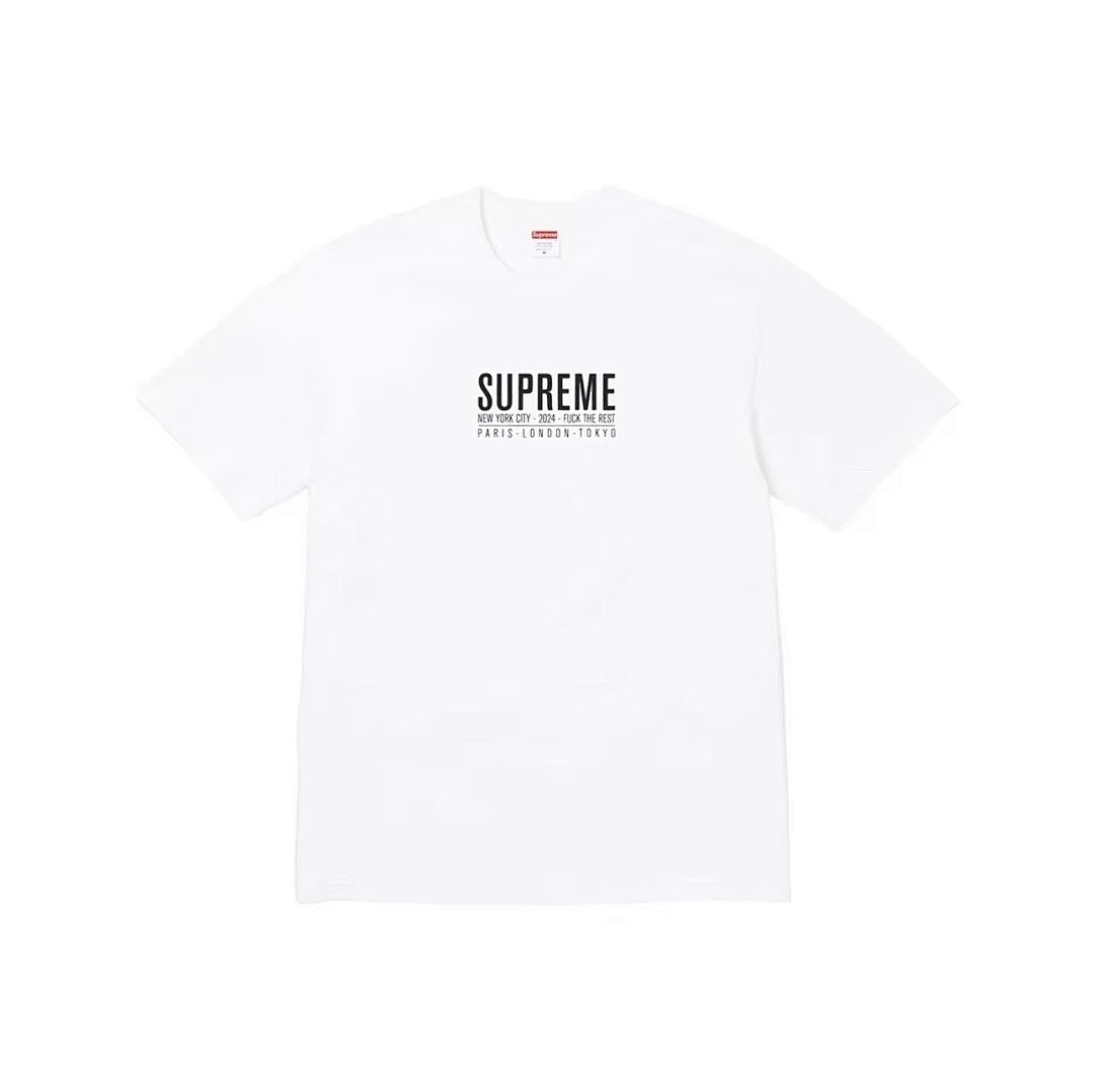 款号M400#p40💰 Supreme SS24 夏季T恤系列 WEEK19 PARIS TEE 胸前logo字母印花图案休闲短袖美式潮流T恤 男女同款 宽松版型 采用260克双纱纯棉 圆筒 从面料 - view 2