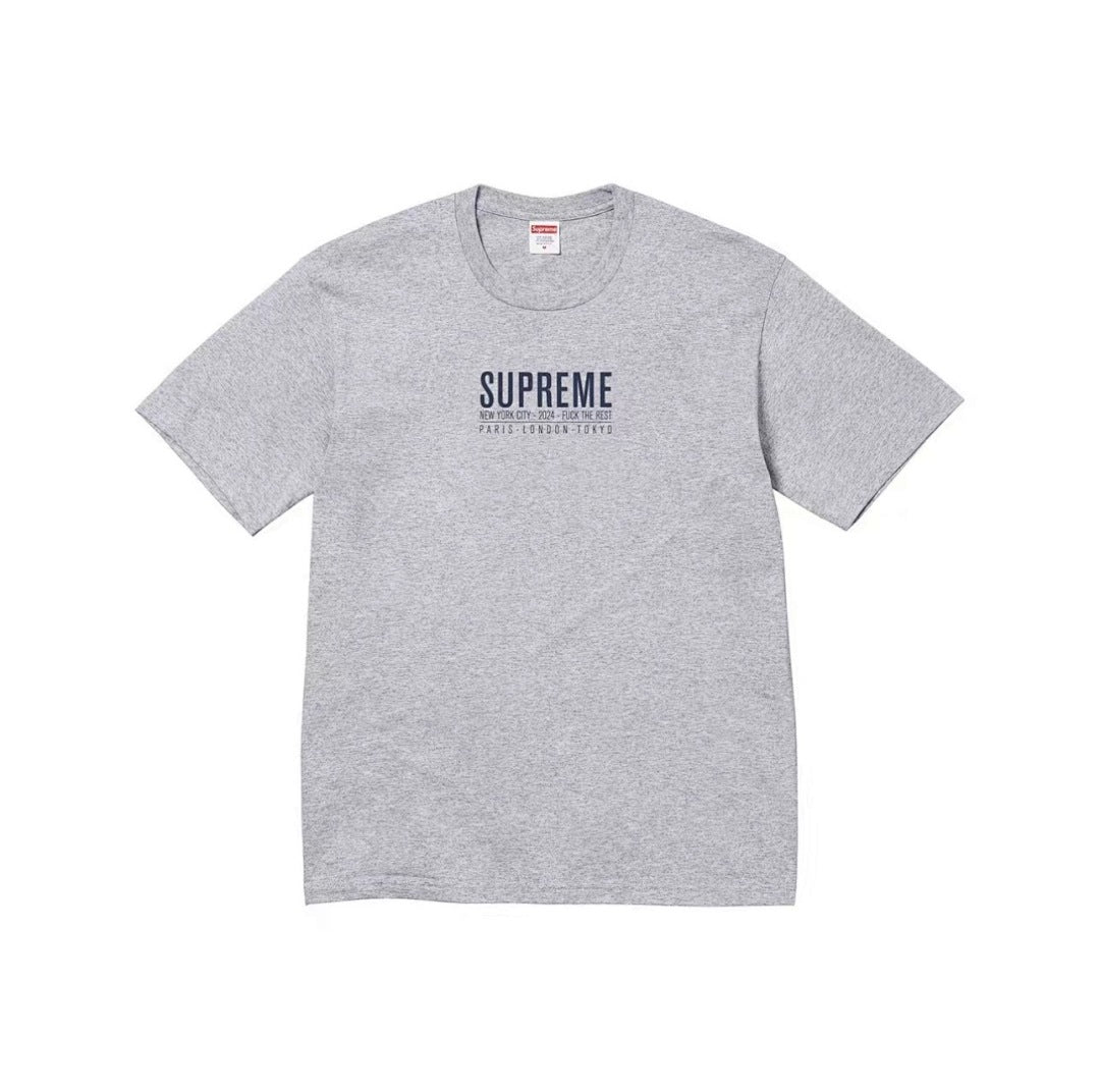 款号M400#p40💰 Supreme SS24 夏季T恤系列 WEEK19 PARIS TEE 胸前logo字母印花图案休闲短袖美式潮流T恤 男女同款 宽松版型 采用260克双纱纯棉 圆筒 从面料 - view 3