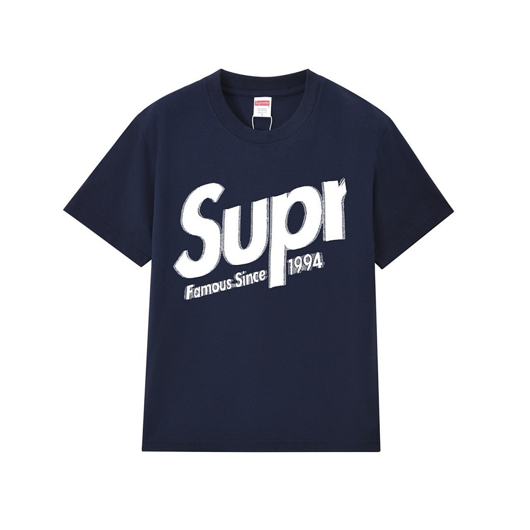 款号M404#p40💰 Supreme Week 12 Intarsia Spellout S/S Top 徽标Logo印花宽松短袖美式潮流T恤 男女同款 宽松版型 采用260克双纱纯棉 圆筒 从面 - view 2