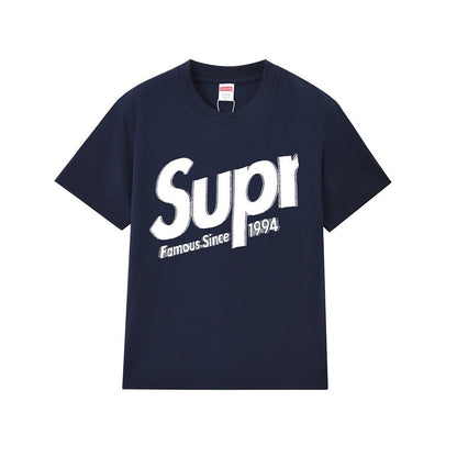 款号M404#p40💰 Supreme Week 12 Intarsia Spellout S/S Top 徽标Logo印花宽松短袖美式潮流T恤 男女同款 宽松版型 采用260克双纱纯棉 圆筒 从面 - view 2