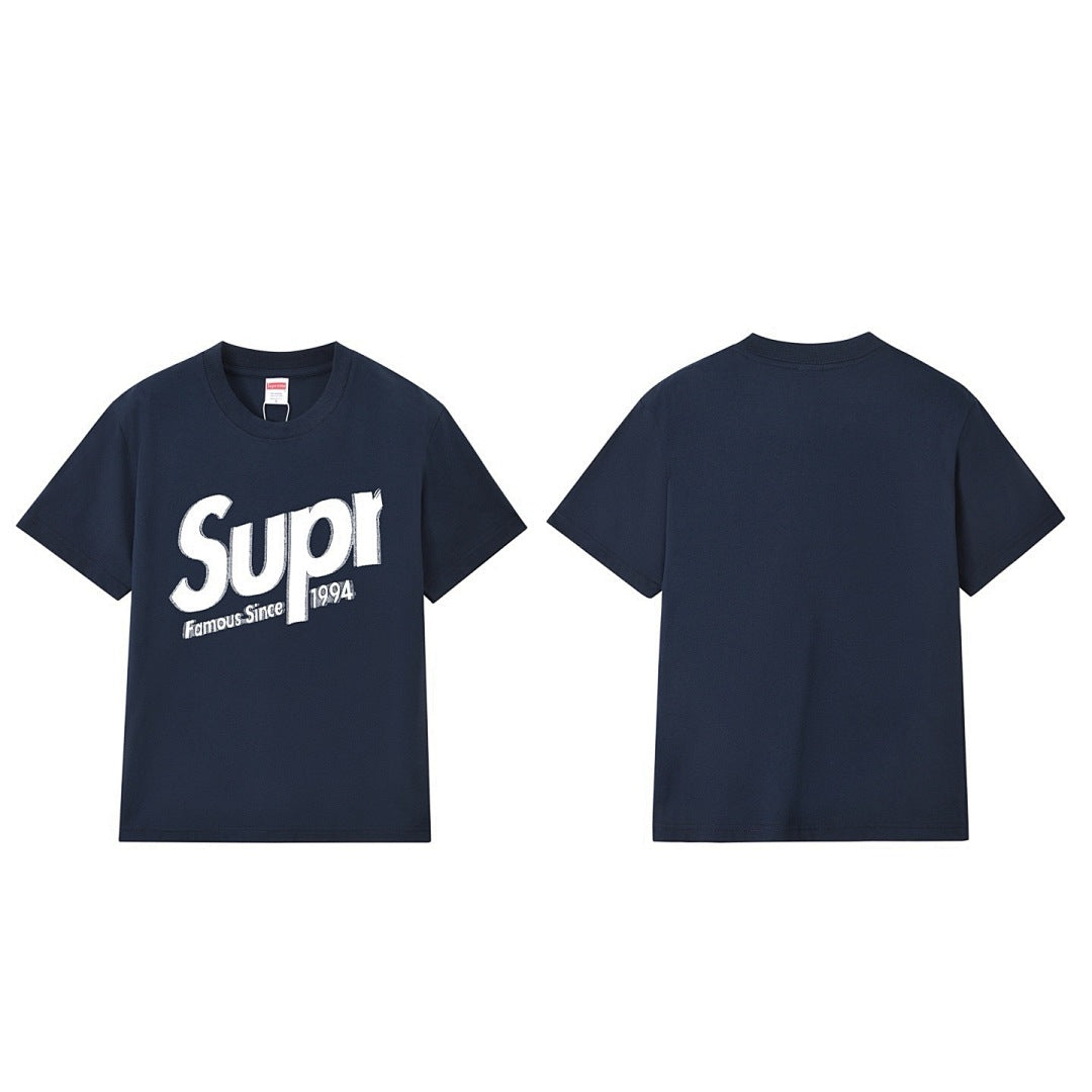 款号M404#p40💰 Supreme Week 12 Intarsia Spellout S/S Top 徽标Logo印花宽松短袖美式潮流T恤 男女同款 宽松版型 采用260克双纱纯棉 圆筒 从面 - view 3