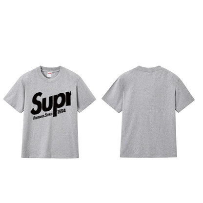 款号M404#p40💰 Supreme Week 12 Intarsia Spellout S/S Top 徽标Logo印花宽松短袖美式潮流T恤 男女同款 宽松版型 采用260克双纱纯棉 圆筒 从面 - view 5